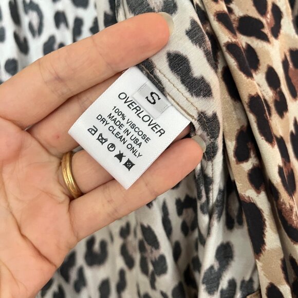 OVERLOVER Stina Leopard Print Viscose Jumpsuit - Size S - Picture 3 of 3